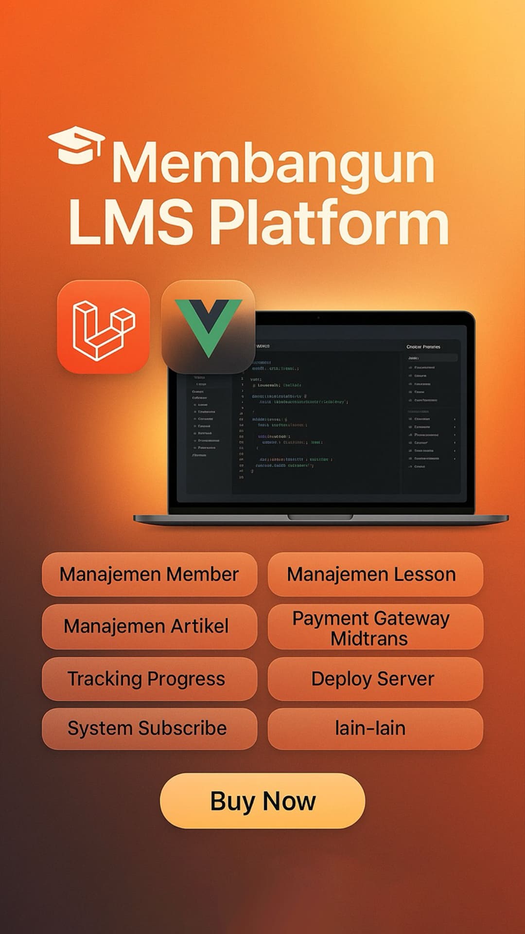 Membangun Website LMS (Learning Management System) Kursus Online dengan Laravel, Inertia, dan Vue.js thumbnail